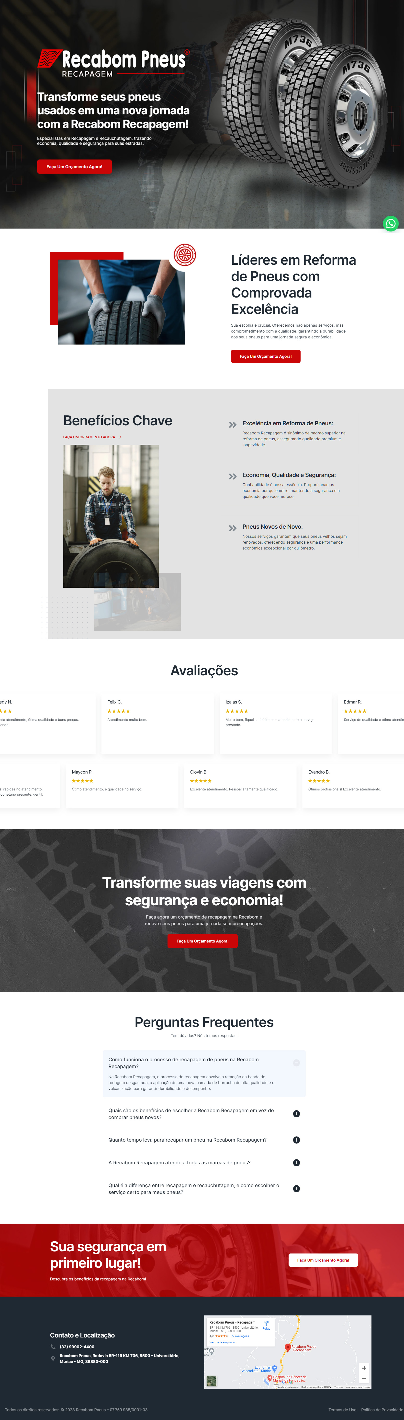 Landing Page Recabom Pneus